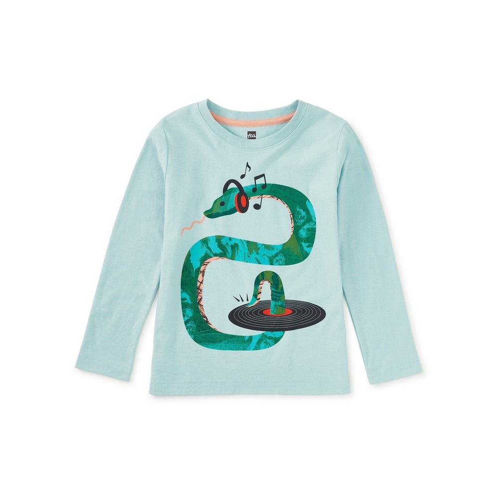 Tea Collection NWT DJ‎ Snake Graphic Tee in Sterling Blue Size 3-6 Months